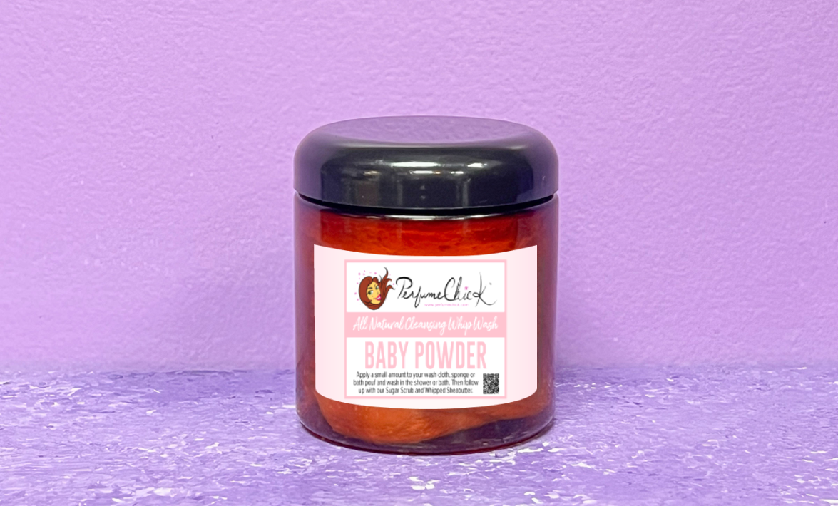 ALL NATURAL CLEANSING WHIP WASH (BABY POWDER) !! 8oz. Jar (WHIPPED CREAM SOAP) image 0